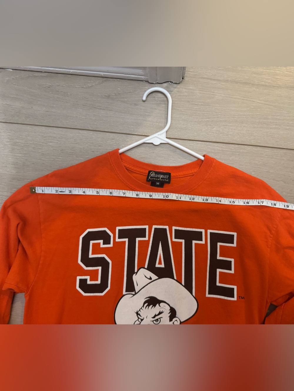 Vintage Sportswear Grunge Orange Long-Sleeve 'STATE' long sleeve M - Picture 4 of 12